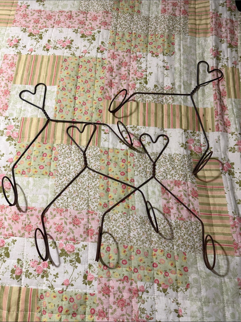 Handcrafted Heart Wire Rolling Pine Hangers